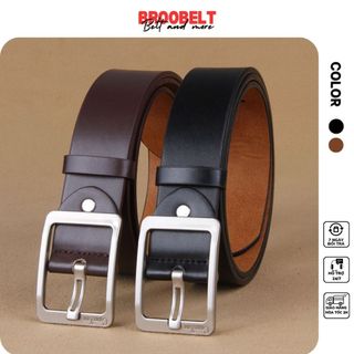 Thắt lưng da nam Broobelt mặt khóa kim loại không gỉ phù hợp công sở, đi làm, đi học bản dây 3.8cm