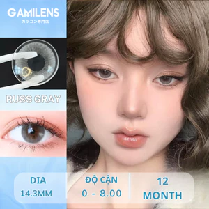 Lens y tế cấp ẩm 12 tháng RUSS GRAY cho mắt nhạy cảm Hàn Quốc Gamilens