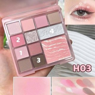 Bảng Phấn Mắt HOLD LIVE 12 ô Floral Color Pink Mist Nhẹ Nhàng Trong Trẻo HL755
