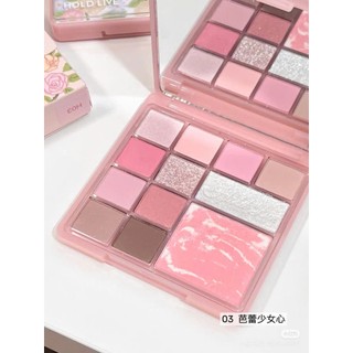 Bảng Phấn Mắt HOLD LIVE 12 ô Floral Color Pink Mist Nhẹ Nhàng Trong Trẻo HL755