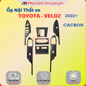 Ốp nội thất xe Toyota Veloz Cross 2022, 2023, 2024, 2025 nhựa ABS chất liệu VÂN CACBON cao cấp, 7 chi tiết