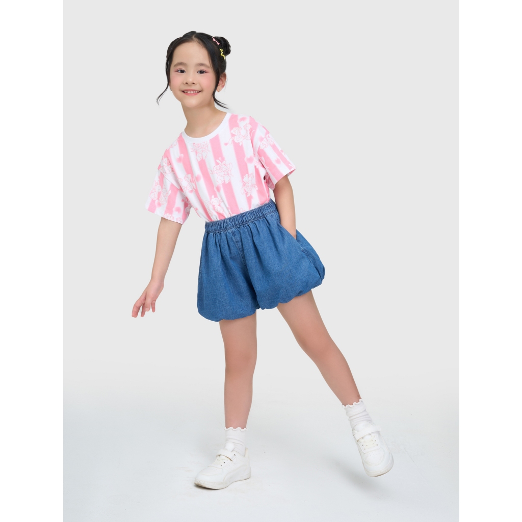 Quần short jean bé gái CANIFA hoạ tiết chất liệu denim 1BS25C004