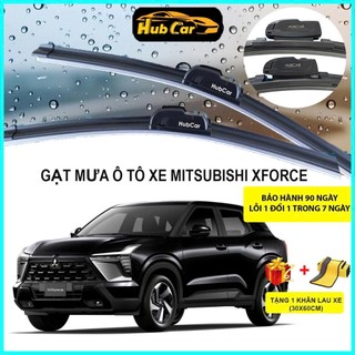Gạt Mưa Ô Tô Mitsubishi Xforce Cao Cấp HubCar Thân Mềm Không Xương Gạt Sạch Êm Không Để Lại Vệt Nước