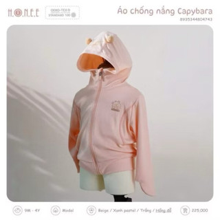 HRNEE - Áo chống nắng có mũ chất liệu petit in hoạ tiết snoopy,cappypada dành cho bé trai, bé gái từ 6 tháng đến 4 tuổi