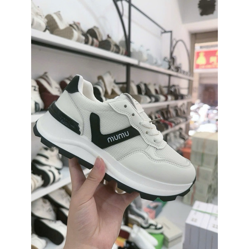 Giày Sneaker nữ đế cao thể thao phong cách Hàn Quốc - giày sneaker nữ trắng đen đẹp