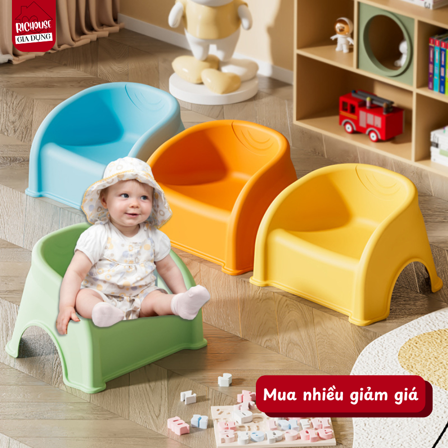 Ghế Cho Bé Có Tựa Công Thái Học Chịu Tải 50kg, Ghế Ngồi Cho Trẻ Mẫu Giáo, Ghế Tựa Lưng Thấp