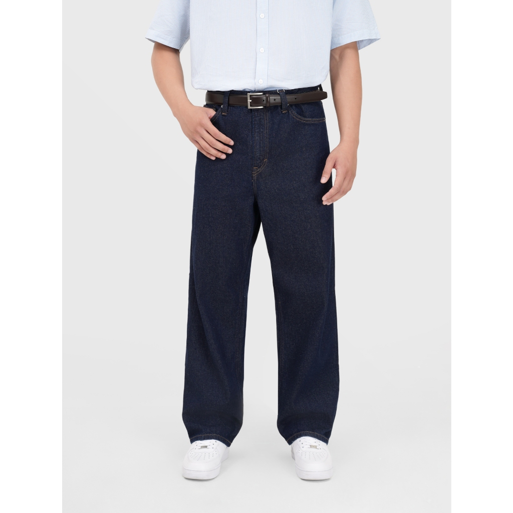 Quần jean nam CANIFA form loose ống rộng cạp cao 8BJ25S002