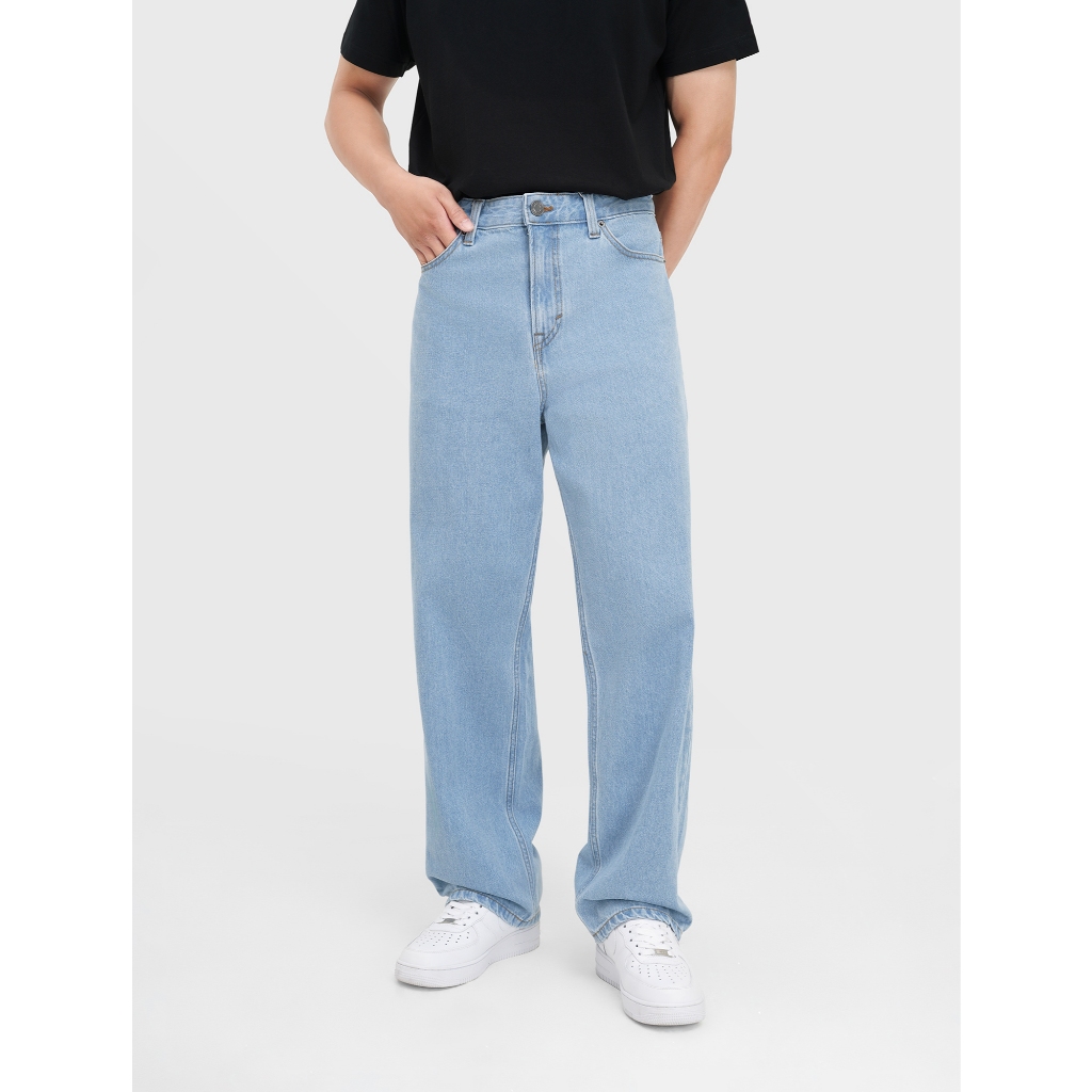 Quần jean nam CANIFA form loose ống rộng cạp cao 8BJ25S002