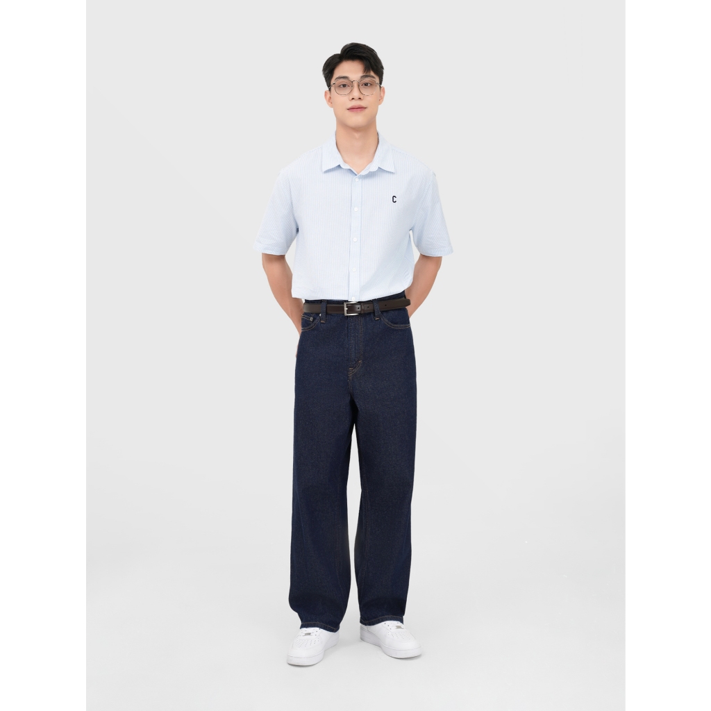 Quần jean nam CANIFA form loose ống rộng cạp cao 8BJ25S002