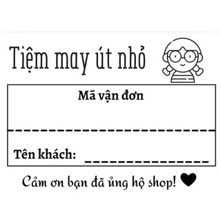 Combo 500 Tem ghi mã vận đơn, phiếu gửi hàng có tên shop sẵn keo dán kích thước 10x7cm