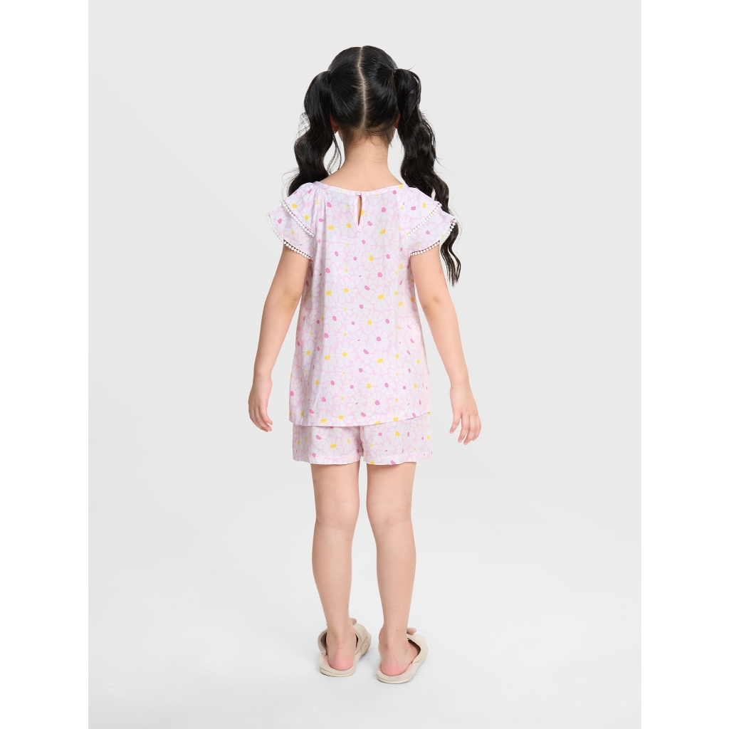 Bộ quần áo bé gái CANIFA chất liệu viscose hoạ tiết 1LS25S006