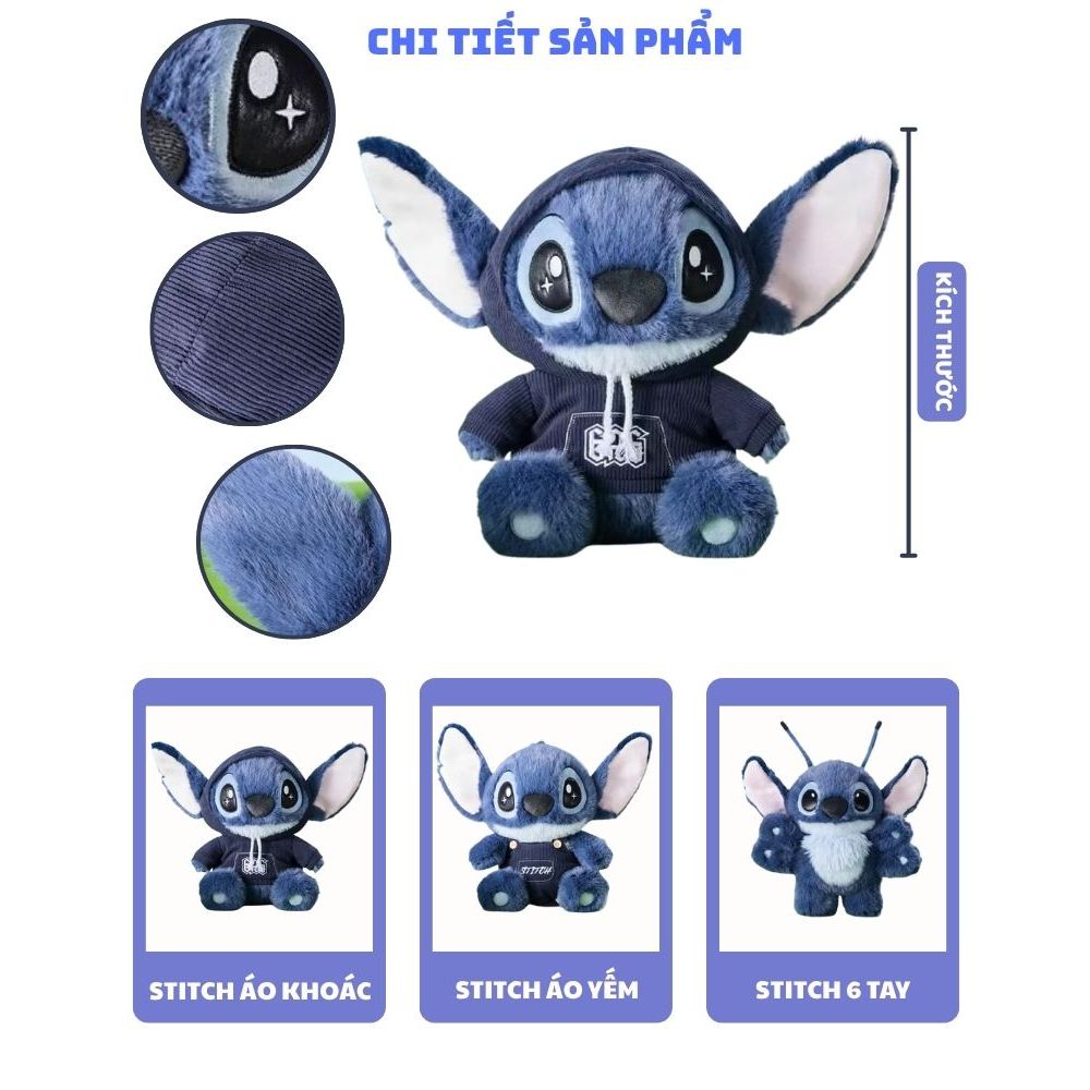 [ SẴN HÀNG ] Gấu bông stitch lông thỏ cao cấp, Thú nhồi bông Stitch ôm thỏ mẫu mới đáng yêu