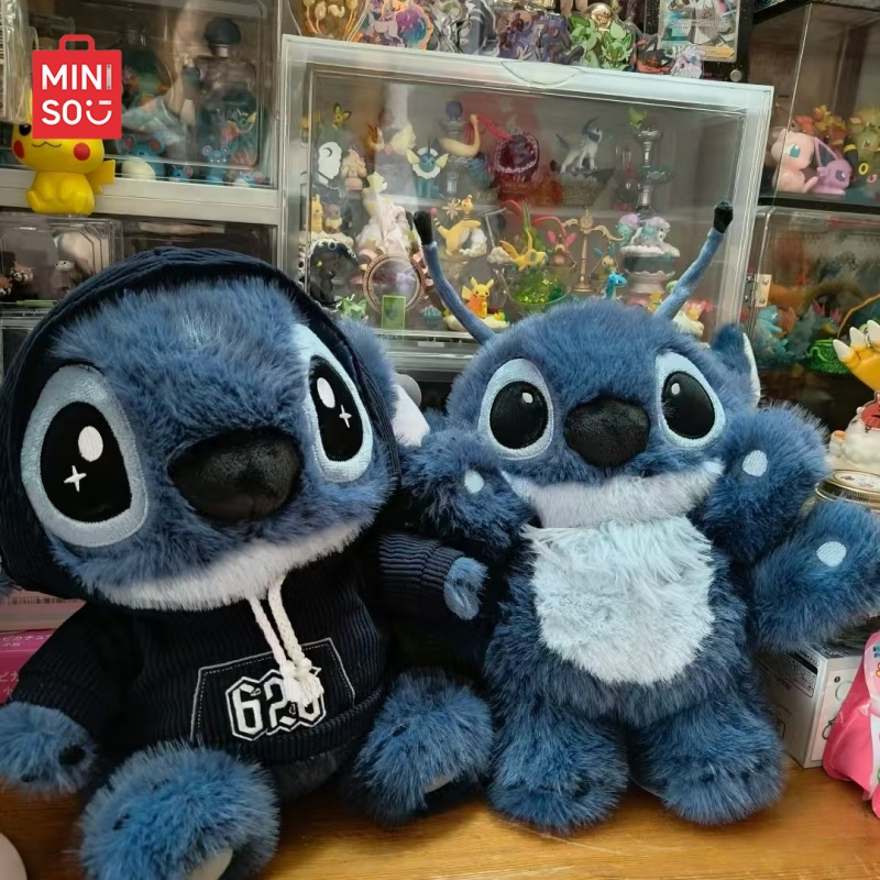 [ HÀNG SẴN ] Gấu bông stitch xanh mặc quần áo dễ thương, Gấu nhồi bông stitch lông thỏ cao cấp