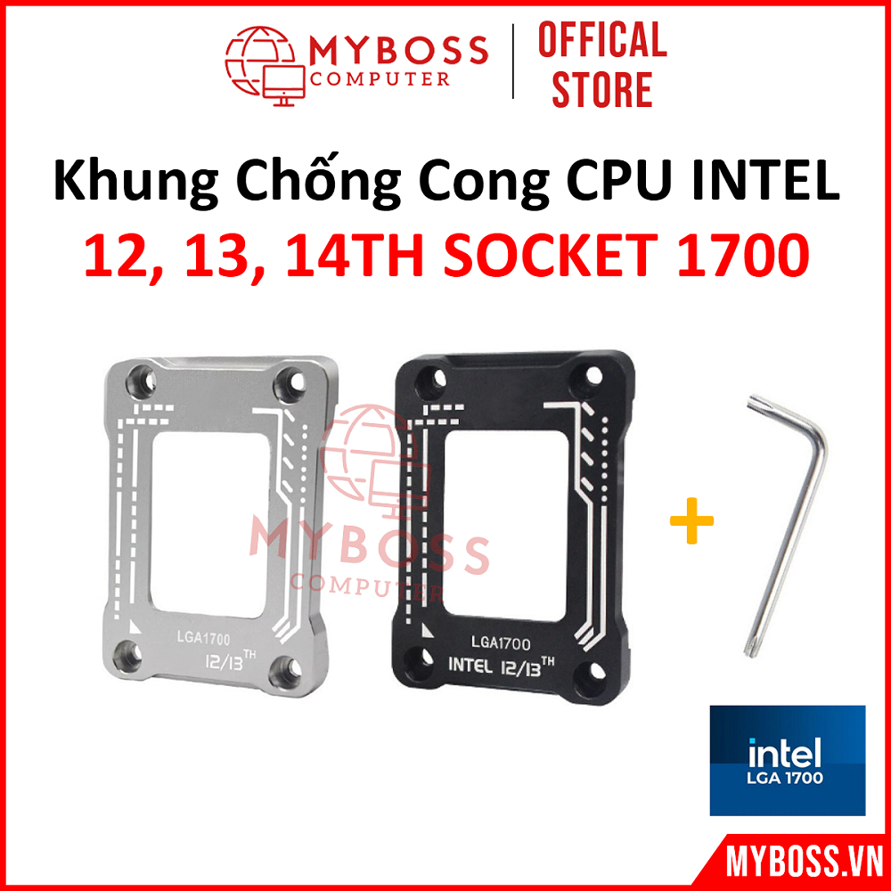 Khung Chống Cong CPU Intel Gen 12th/ 13th/ 14th, LGA1700, Có Đệm Cao Su ...