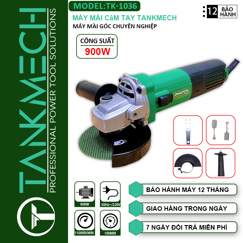 Máy mài cầm tay TANKMECH PH-1036 máy mài đa năng 900w máy mài cầm tay 100% Đồng cao cấp máy mài góc máy mài đá