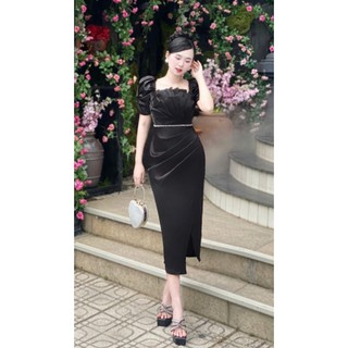 Đầm Body 3 cánh quạt kết ngọc eo tko mm 2025