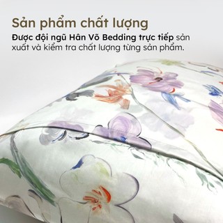 Vỏ áo gối nằm Lụa Tencel Hân Võ Bedding họa tiết dòng cao cấp, bao áo gối nằm mát lạnh, mềm mịn