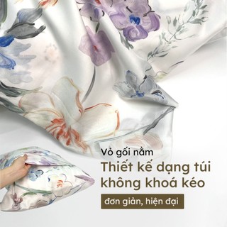 Vỏ áo gối nằm Lụa Tencel Hân Võ Bedding họa tiết dòng cao cấp, bao áo gối nằm mát lạnh, mềm mịn