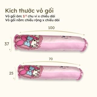 Vỏ áo gối ôm Lụa Tencel Hân Võ 37x100 25x70 họa tiết dễ thương, mát mịn an toàn có dây kéo tiện lợi