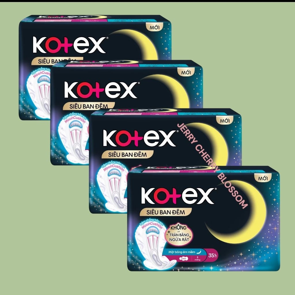Bộ 4 gói Kotex siêu ban đêm 35cm 3 miếng/gói