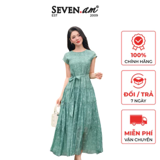 Đầm suông hoạ tiết hoa trừu tượng thời trang nữ Seven.AM H623077I