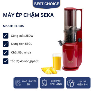 Máy ép chậm SEKA SK535 máy ép chậm trái cây công suất 250W ép kiệt bã ,làm kem,làm sinh tố