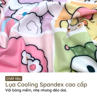 Vỏ áo gối nằm gối ôm Lụa Thun Lạnh Spandex trẻ em Hân Võ 25x70 35x50 họa tiết hoạt hình dễ thương, mềm mịn