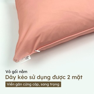 Vỏ gối nằm Lụa Thun Lạnh Spandex 50X70 Hân Võ Bedding trơn màu sang trọng, bao áo gối co giãn, mát mịn