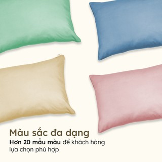 Vỏ gối nằm Lụa Thun Lạnh Spandex 50X70 Hân Võ Bedding trơn màu sang trọng, bao áo gối co giãn, mát mịn