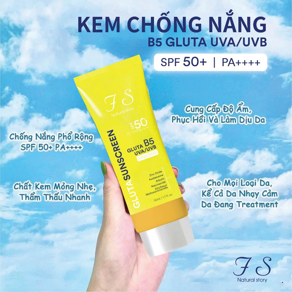 b5 glutathione Kem chống nắng nâng tone SPF 50 PA ++++ ức chế Nám 50ml NAD Bloom Clinically Proven Copper Bottle Size:5mL