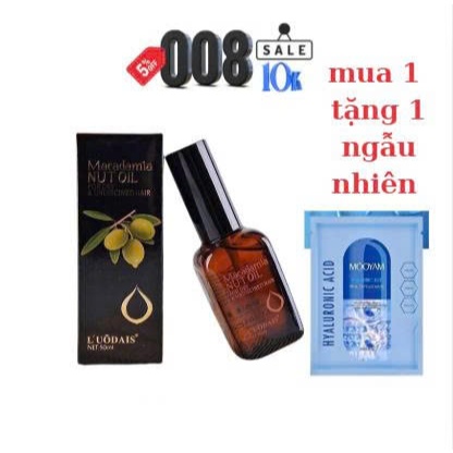 Tinh dầu dưỡng tóc uốn, dưỡng tóc khô xơ, tóc nhuộm, giúp giữ nếp, tạo nếp, phục hồi hư tổn macadamia nut oil