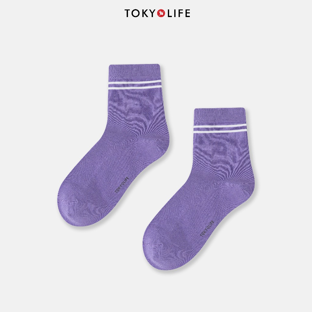[1 Đôi] Tất Chân Nữ Cổ Trung Họa Tiết Trơn Nhiều Màu Thời Trang - TOKYOLIFE
