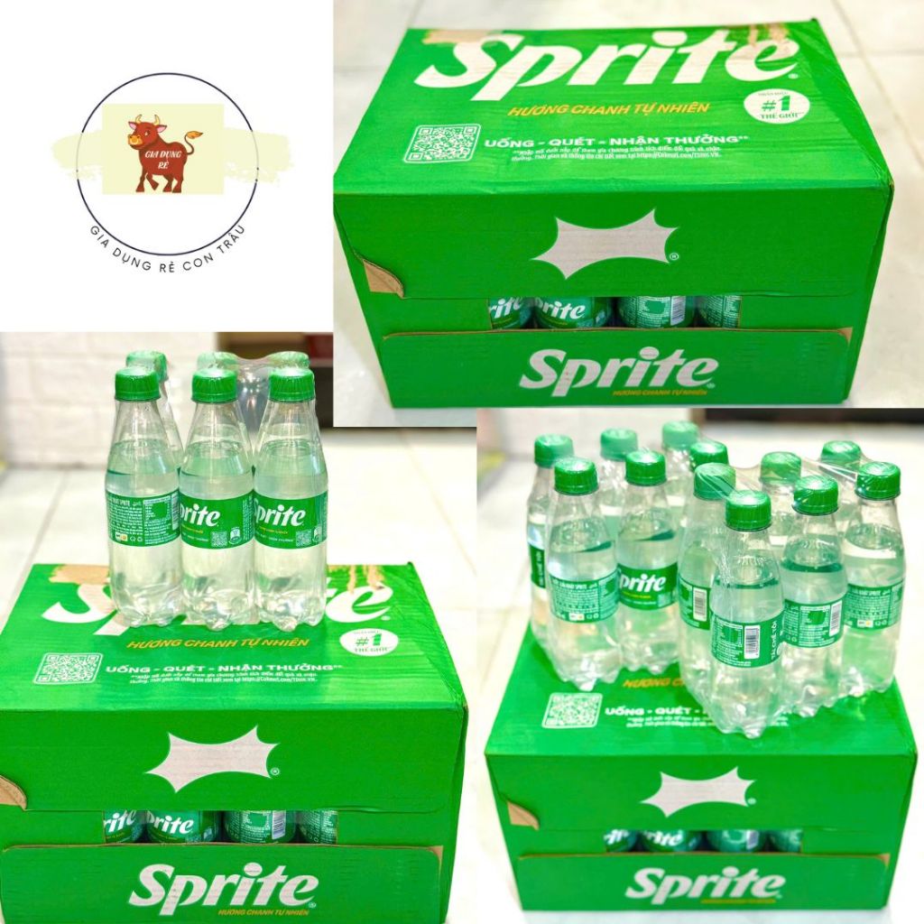 Thùng 24 Chai Nước Ngọt Giải Khát Có Gas Sprite Vị Chanh 300ml/Chai ...
