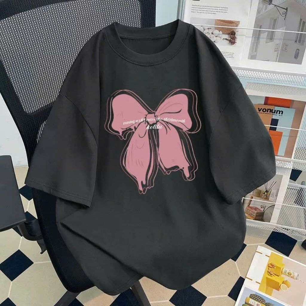 Áo phông form rộng tay lỡ chất vải cotton , áo cổ tròn nam nữ unisex- nơ KOLILA