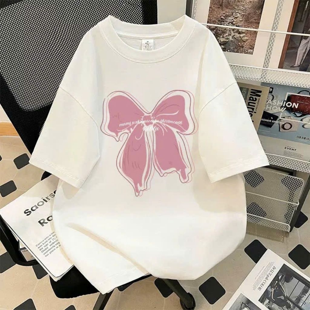 Áo phông form rộng tay lỡ chất vải cotton , áo cổ tròn nam nữ unisex- nơ KOLILA