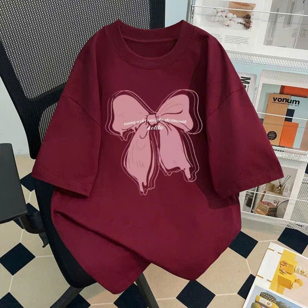 Áo phông form rộng tay lỡ chất vải cotton , áo cổ tròn nam nữ unisex- nơ KOLILA
