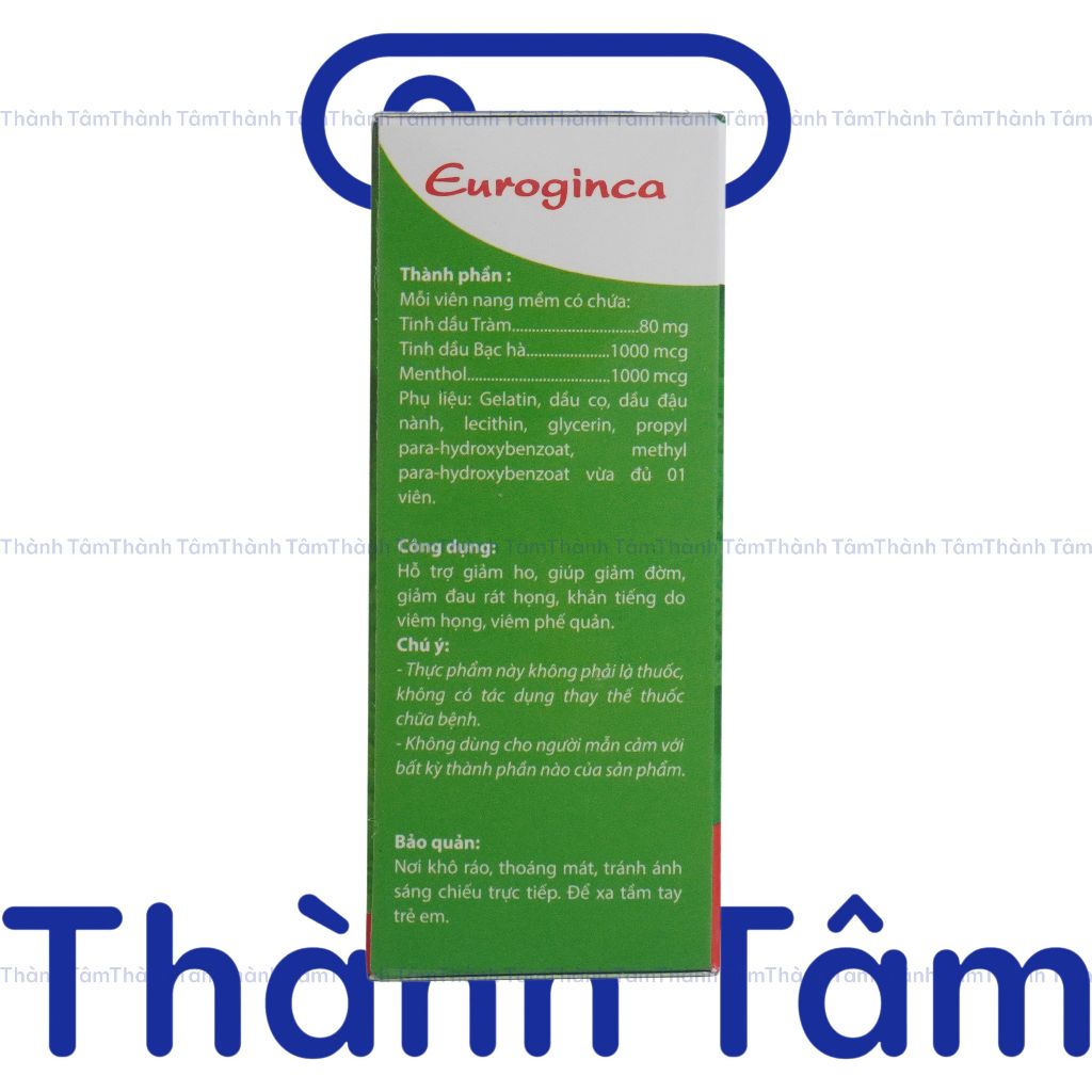 (Đỏ) Viên uống EUROGINCA ĐỎ 100V hỗ trợ giúp giảm ho, long đờm, giảm ho do thay đổi thời tiết