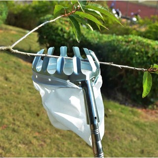 Dụng Cụ Hái Hoa Quả Kèm Túi Vải-Đầu Vợt Hái Trái Cây Trên Cao Đa Năng Kèm Túi Vải - GIỎ HÁI TRÁI CÂY KIM LOẠI BỀN ĐẸP
