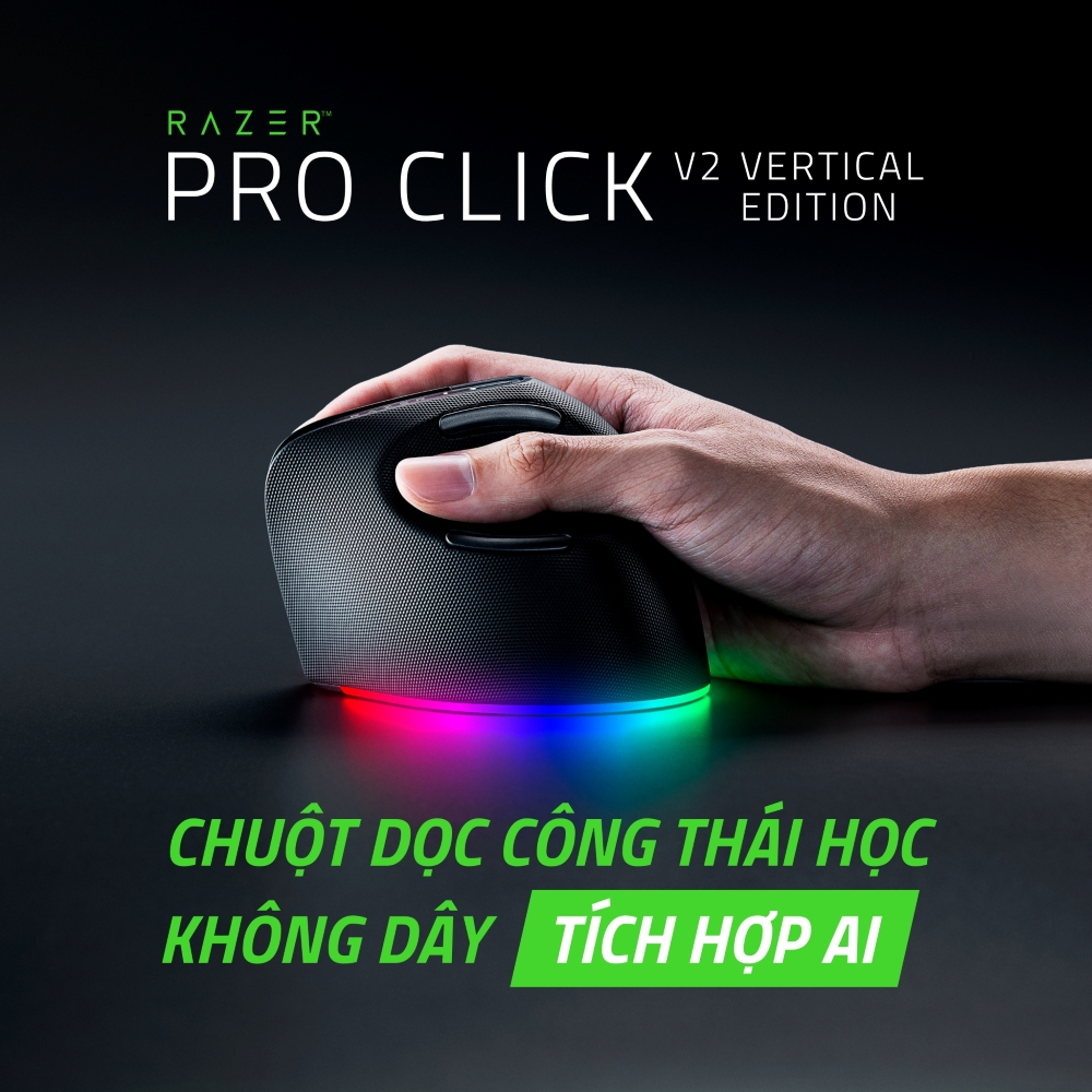 [MỚI, CHÍNH HÃNG] Razer Pro Click V2 Vertical - Chuột không dây công ...