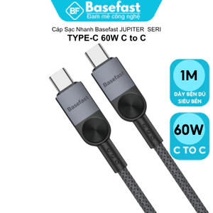Dây sạc nhanh Type C 60W basefast sạc bện dù cho android samsung xiaomi máy tính bảng