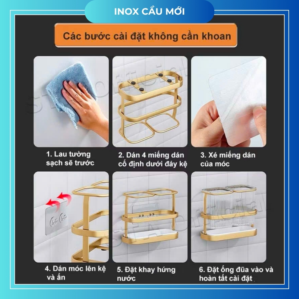 Ống đựng đũa muỗng để bàn/treo tường, khung thép carbon vuông chắc chắn, chịu lực 10kg cho nhà bếp