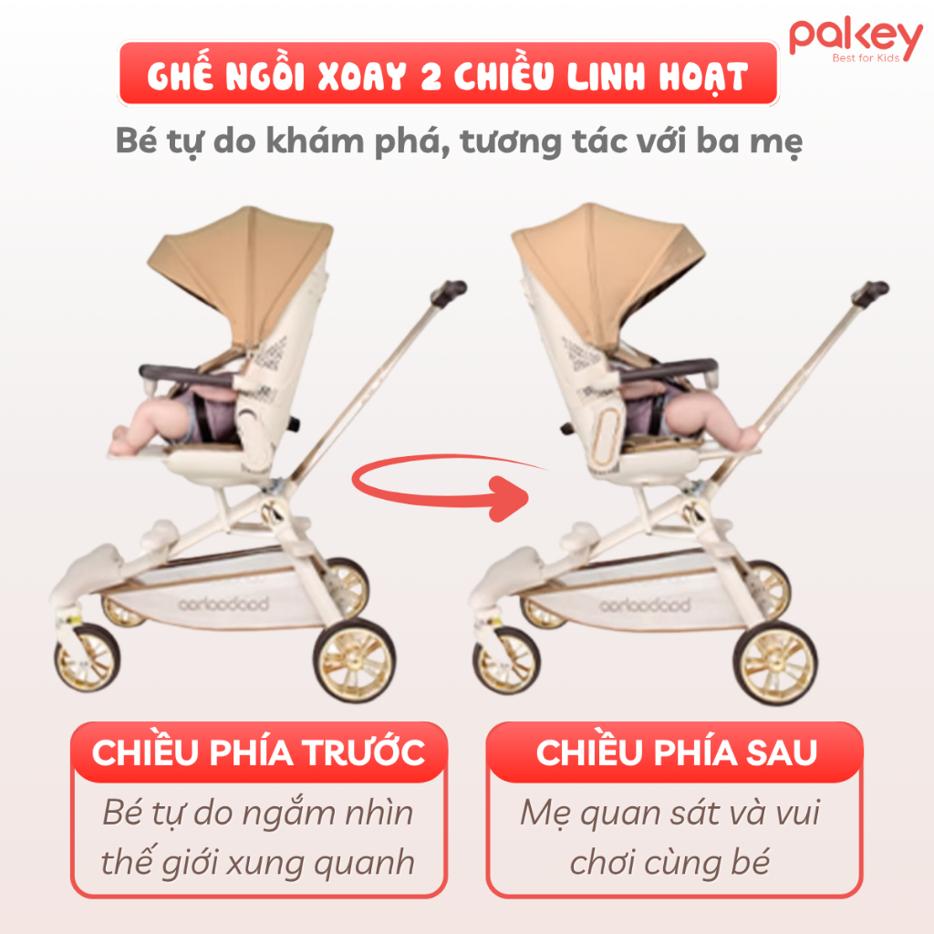 [NEW] Xe Đẩy Cho Bé Baobaohao V16 PRO Bản Mới, Xe Đẩy Cho Bé Gấp Gọn Cao Cấp Đảo 2 Chiều, Bánh Xe Di Chuyển 360 Độ