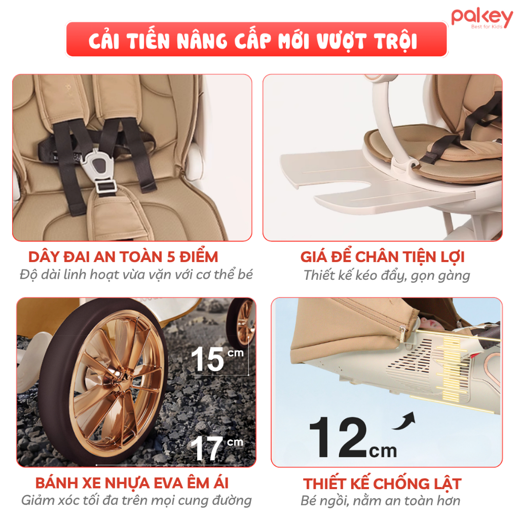 [NEW] Xe Đẩy Cho Bé Baobaohao V16 PRO Bản Mới, Xe Đẩy Cho Bé Gấp Gọn Cao Cấp Đảo 2 Chiều, Bánh Xe Di Chuyển 360 Độ