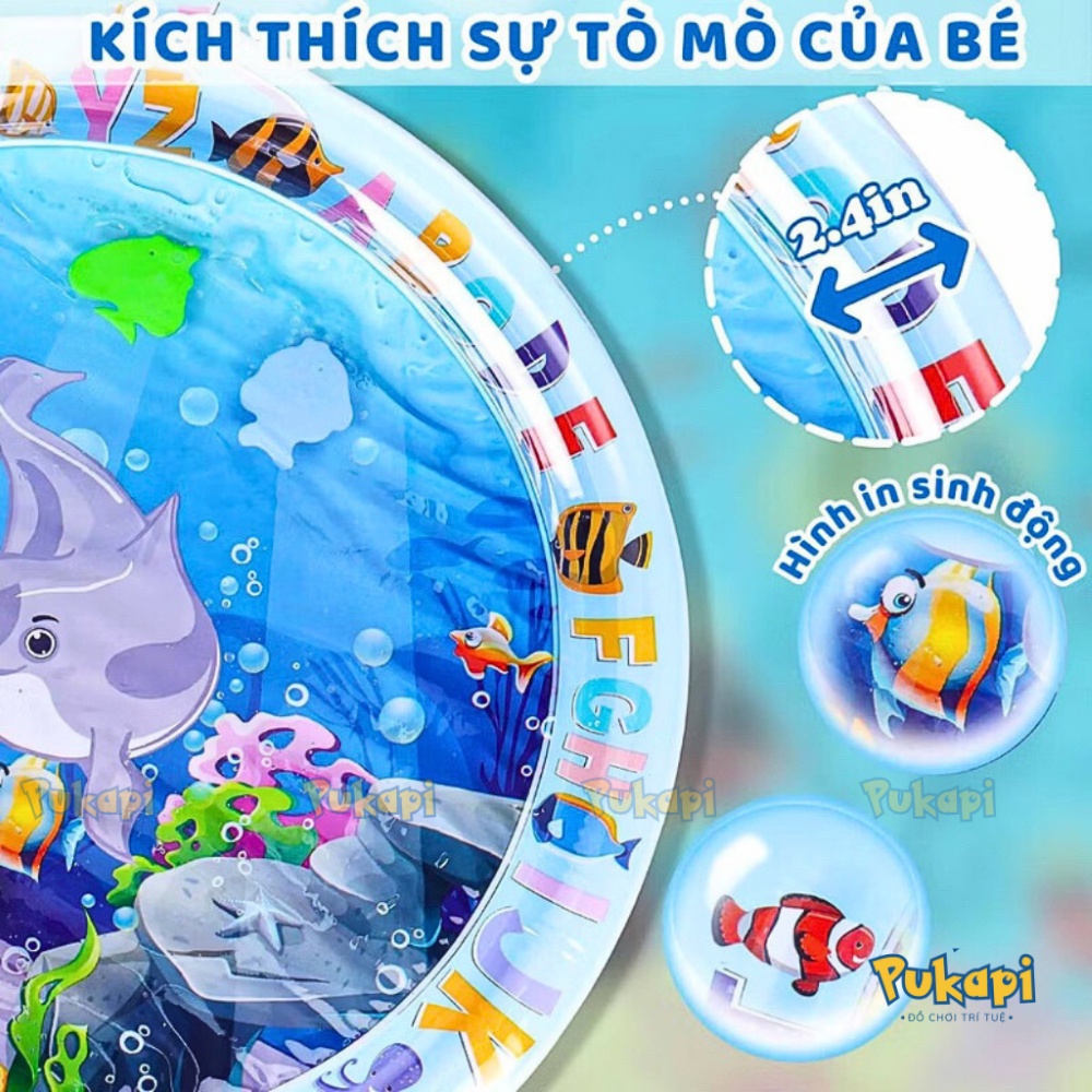 Thảm Nước Cho Bé Nằm Chơi Nệm Nước Đệm Nước Mùa Hè Tập Bò Trườn Thảm Nước Làm Mát Mùa Hè Kích Thước Lớn- PUKAPI