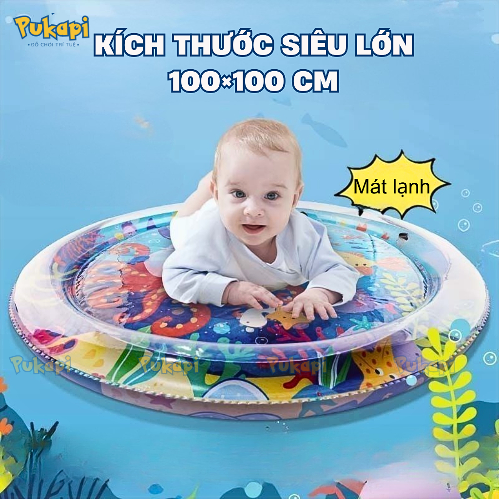 Thảm Nước Cho Bé Nằm Chơi Nệm Nước Đệm Nước Mùa Hè Tập Bò Trườn Thảm Nước Làm Mát Mùa Hè Kích Thước Lớn- PUKAPI