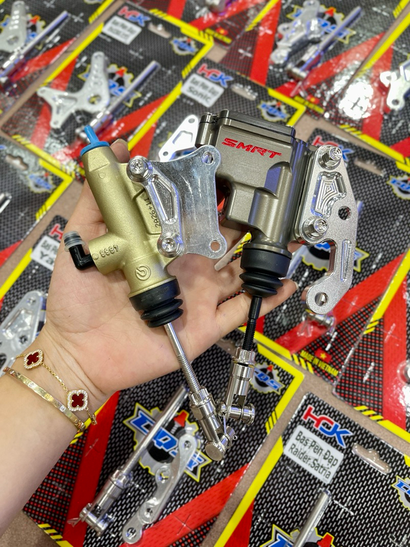 Bộ bas+ty ben đạp SMRT/Brembo nhôm CNC xe Winner/X/Sonic/Raider/Ex150 ...