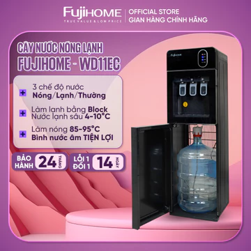 Cây nước nóng lạnh sâu 3 vòi bình âm làm lạnh Block cao cấp Fujihome WD11EC Nhập Khẩu, Máy nước uống nóng lạnh bình hút