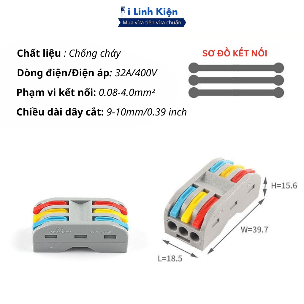 Đầu nối cút nối dây điện nhanh chóng tiện lợi chất lượng cao ILinhkien