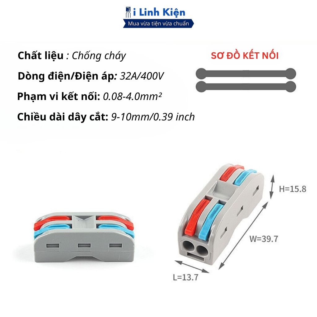 Đầu nối cút nối dây điện nhanh chóng tiện lợi chất lượng cao ILinhkien
