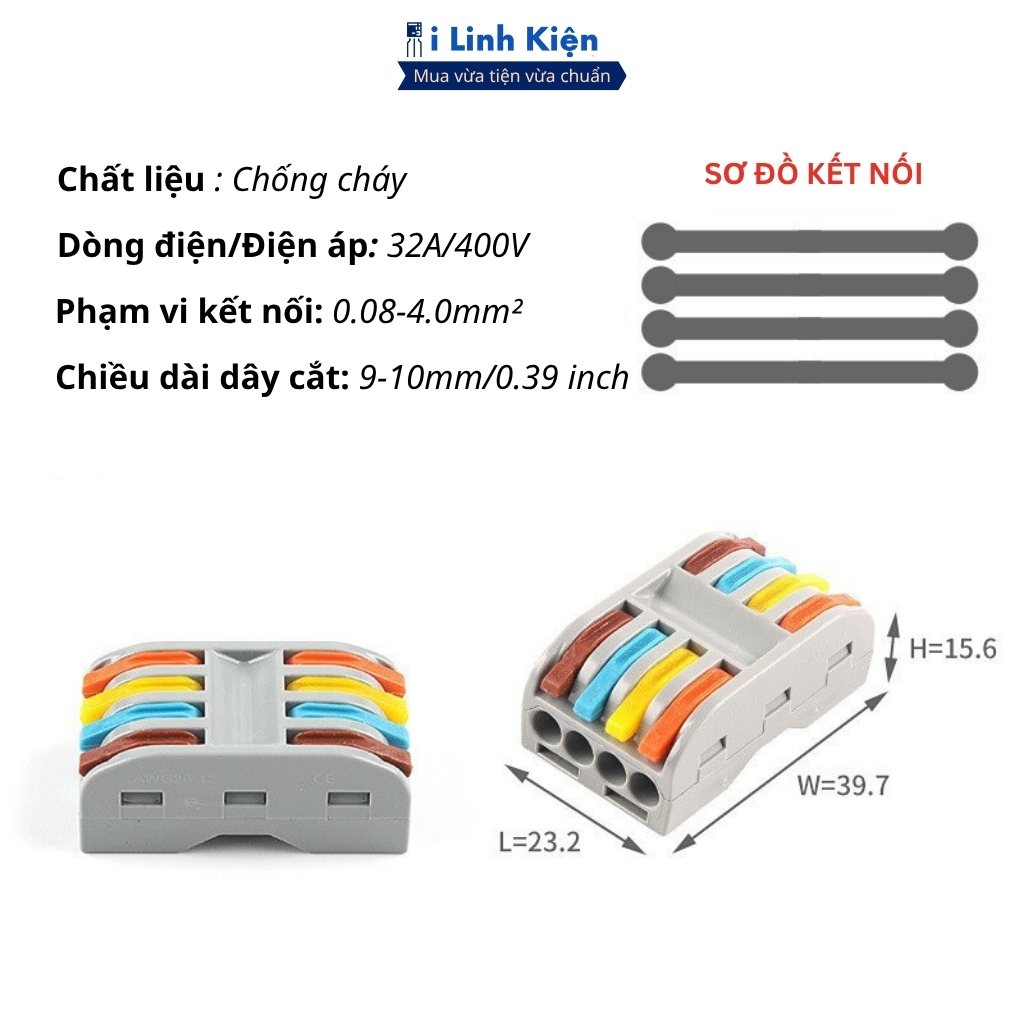 Đầu nối cút nối dây điện nhanh chóng tiện lợi chất lượng cao ILinhkien